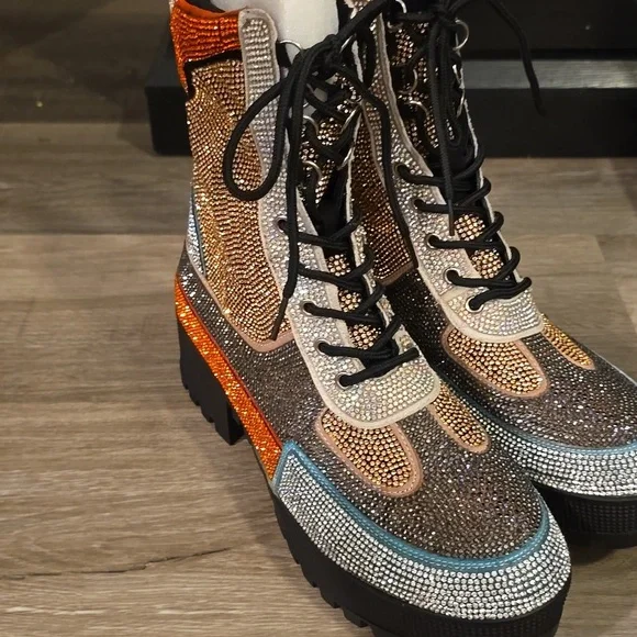 Cape Robbin Kingston Combat Boots for Women, Platform Boots Chunky Block heel - Picture 3 of 9